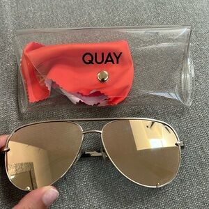 QUAY x Desi rose gold mirrored aviator